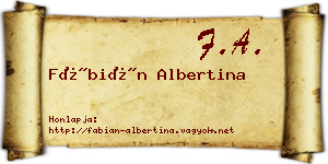 Fábián Albertina névjegykártya